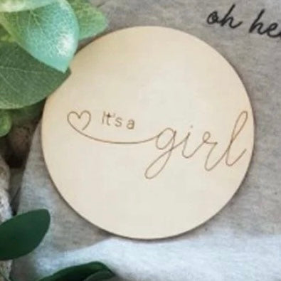 It’s a Girl Wooden Disc