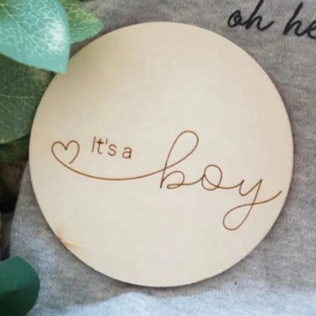 It’s a Boy Wooden Disc