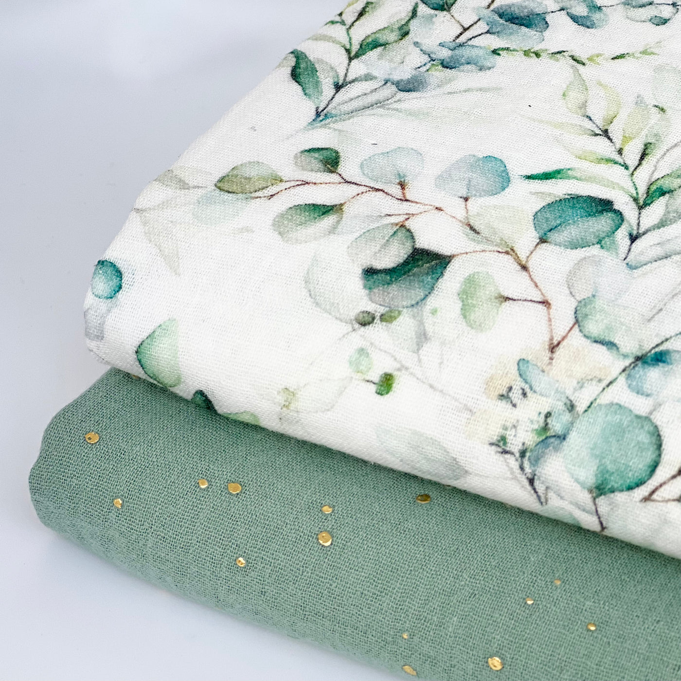 Delicate Eucalyptus set of 2 muslins