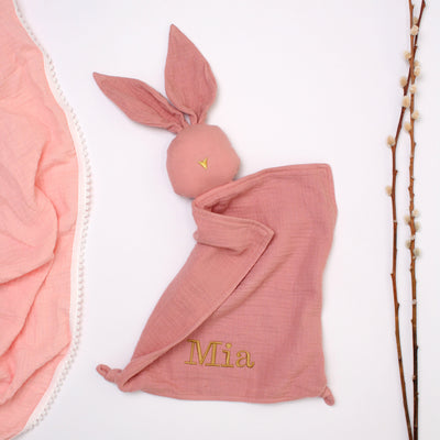 Personalised Dusky Pink Bunny Comforter
