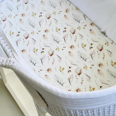 Delicate Floral Moses Basket Sheet