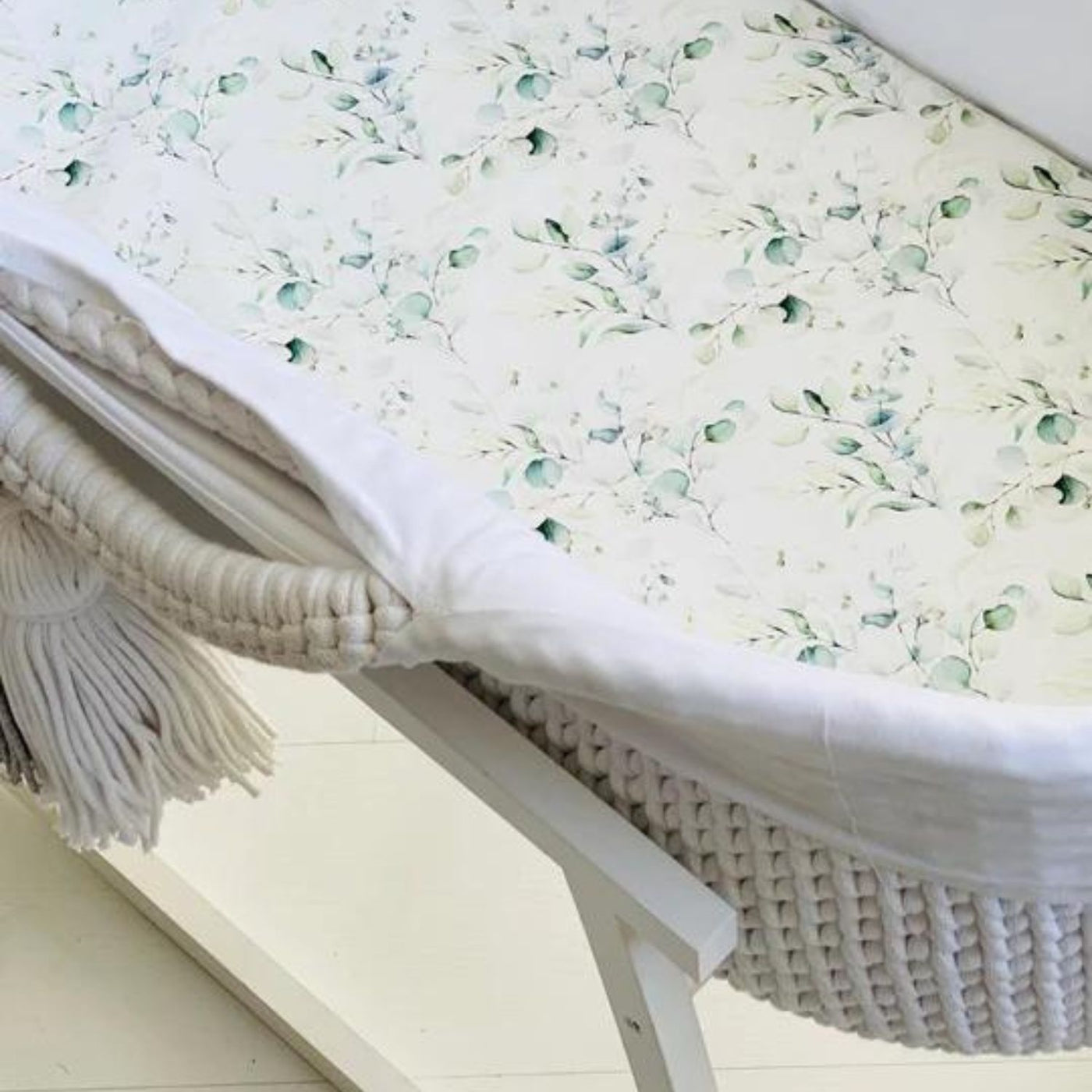 Delicate Eucalyptus Moses Basket Sheet
