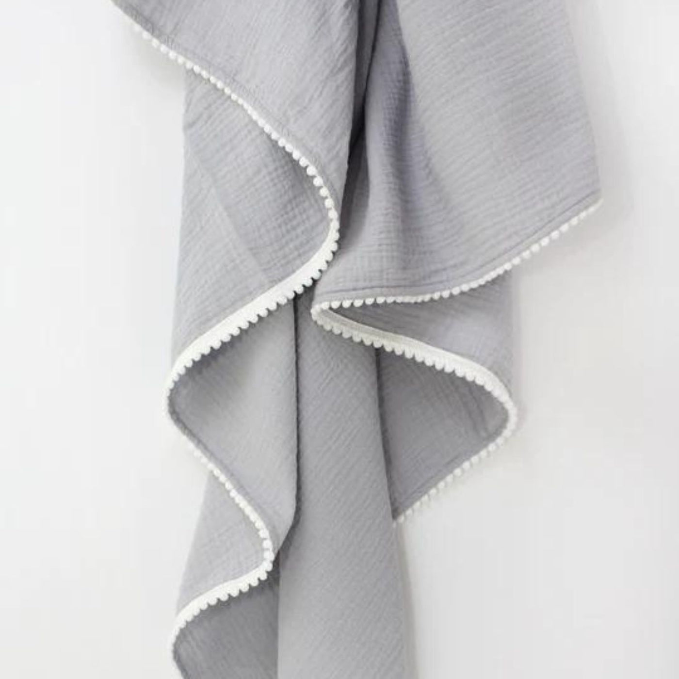 Grey Pom Pom Swaddle