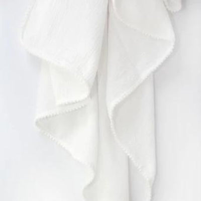 White Pom Pom Swaddle