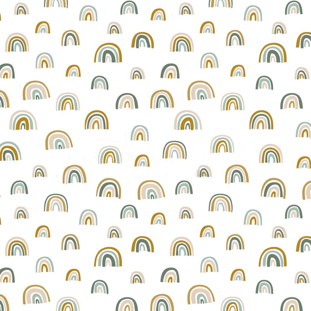 Modern Rainbow Green Moses Basket Sheet