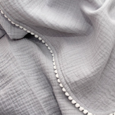 Grey Pom Pom Swaddle