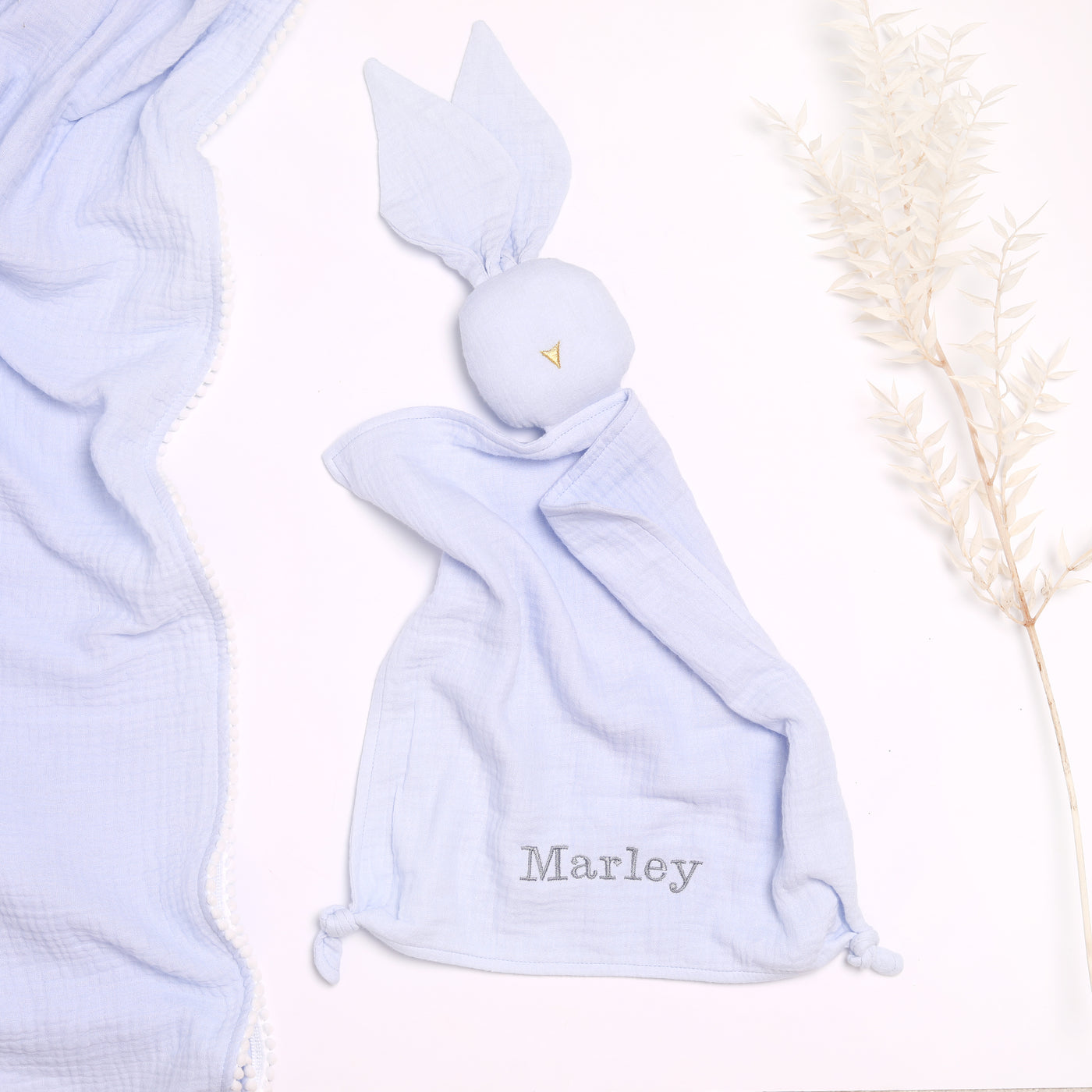 Personalised Light Blue Bunny Comforter