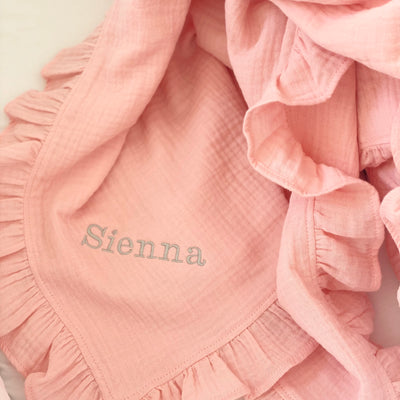 Personalised Pink Frill Blanket