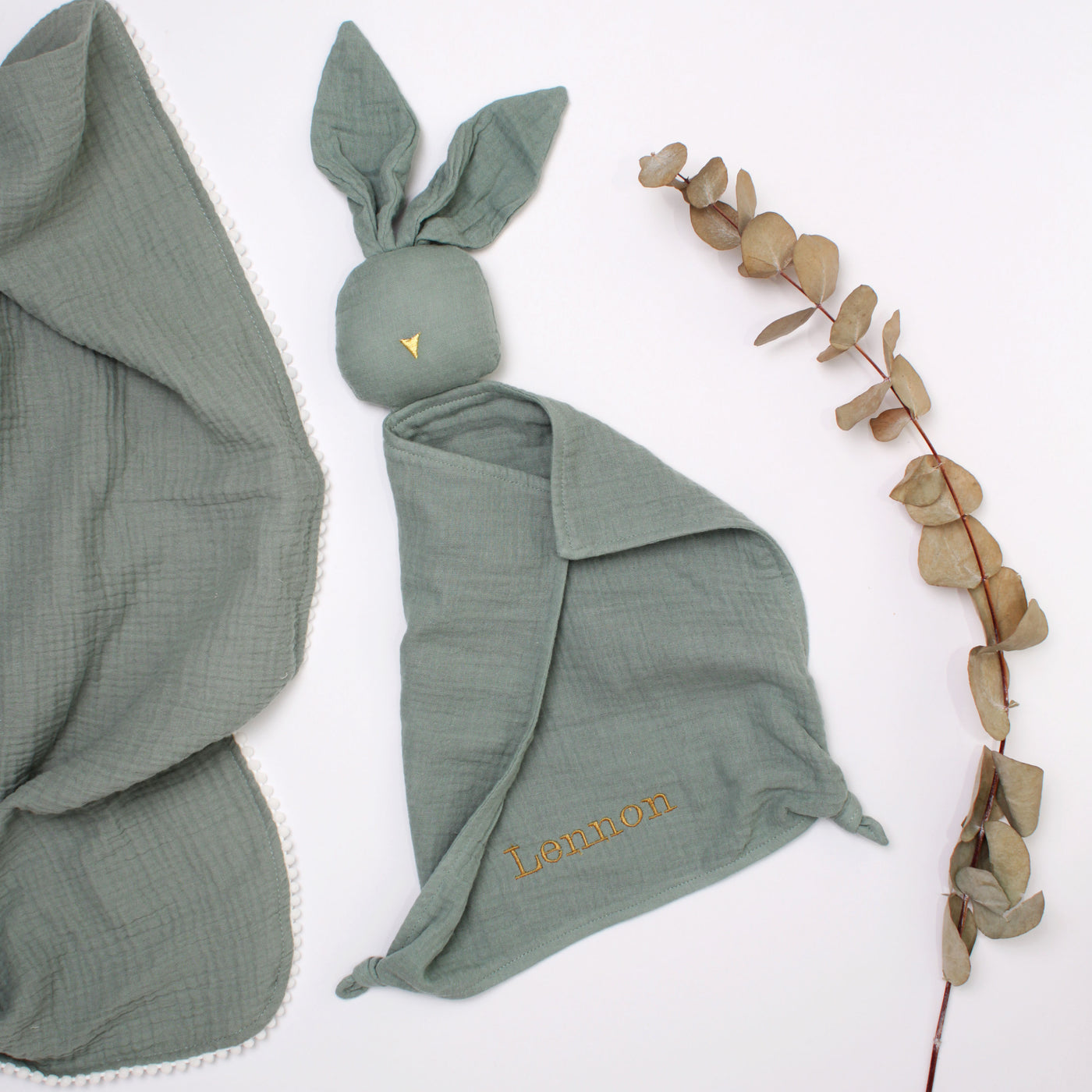 Personalised Green Bunny Comforter