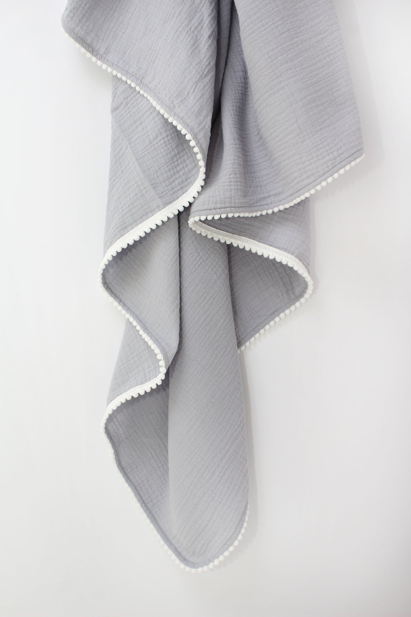 Grey Pom Pom Swaddle