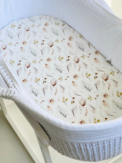 Delicate Floral Moses Basket Sheet