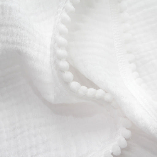 White Pom Pom Swaddle