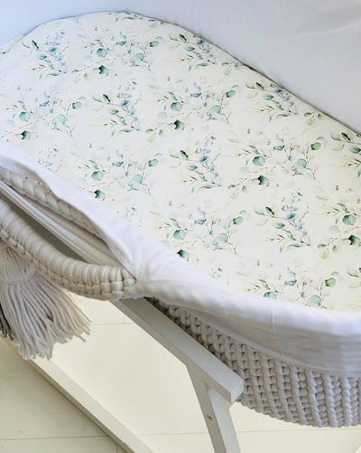 Delicate Eucalyptus Moses Basket Sheet